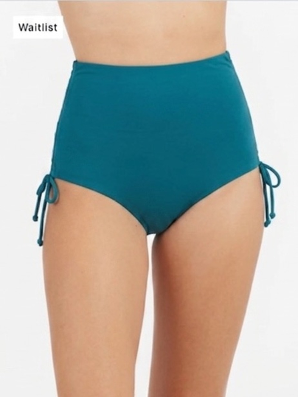 SPANX ultra High-Rise Swim bikini bottom Brief in Teal blue green Side Ties XL